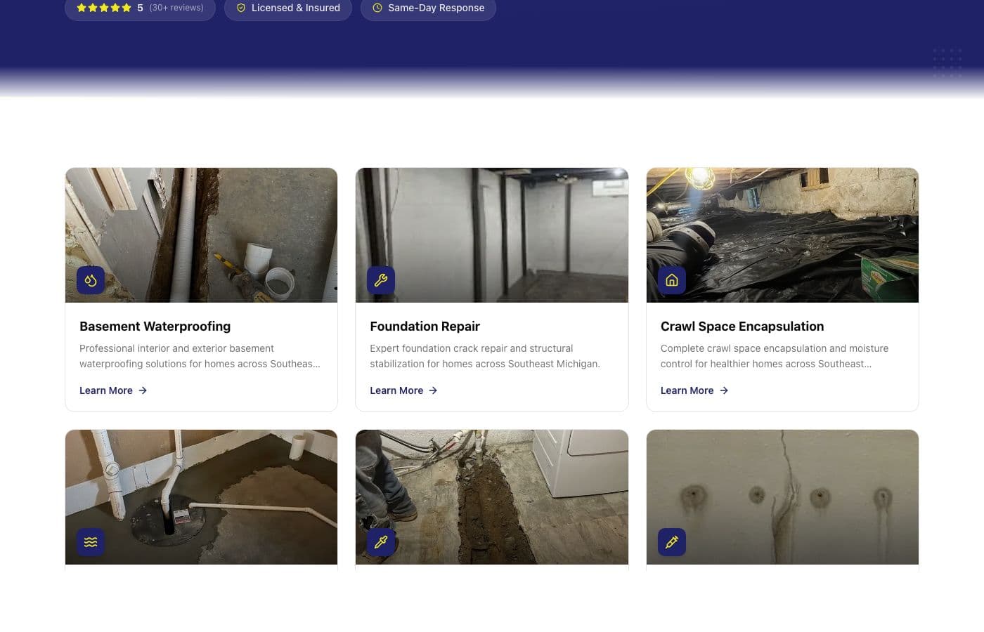 SuperDry Basements service and area pages